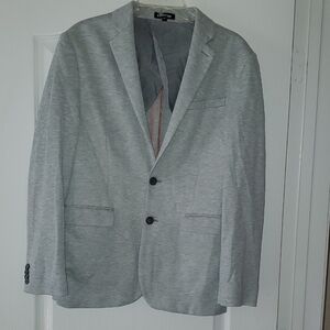 Express Rayon Poly Blend Light Gray Men's Blazer Slim 36S
